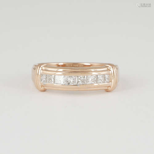 14 K / 585 Rose Gold Diamond Band Ring