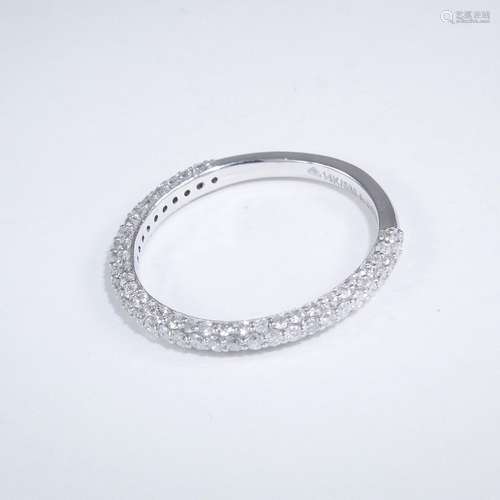 14 K / 585 White Gold Diamond Band Ring