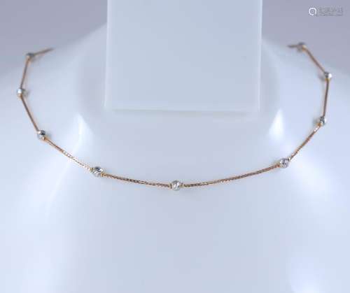 18 K / 750 Hallmarked Rose & White Gold Chain Necklace