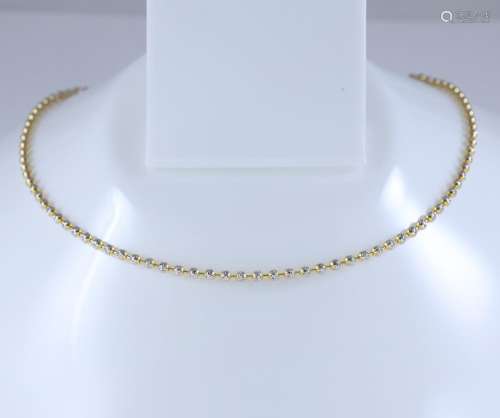 18 K/750 Yellow and White Gold Bead Chain Necklace
