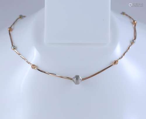 18 K/750 Hallmarked Rose and White Gold Chain Necklace