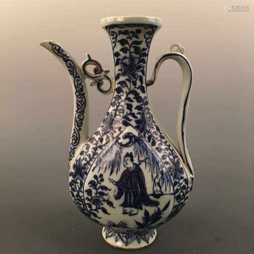 Chinese Blue-White Figure Pitcher