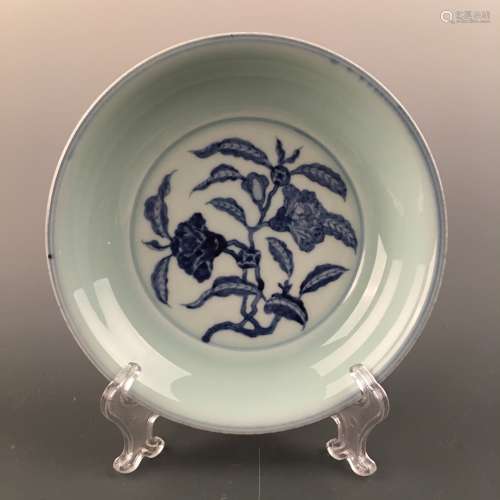 Chinese Blue-White Plate, Xuande Mark