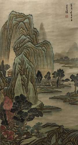 Chinese Hanging Scroll of Mountain Painting