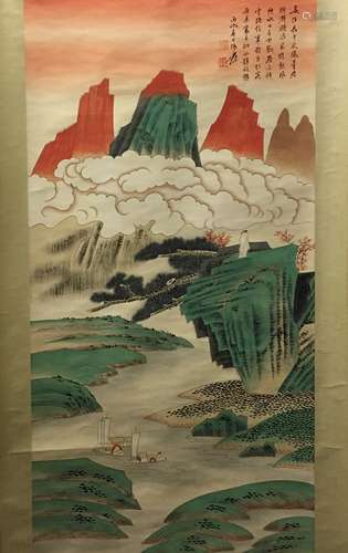 Chinese Hanging Scroll of Landscape Painting