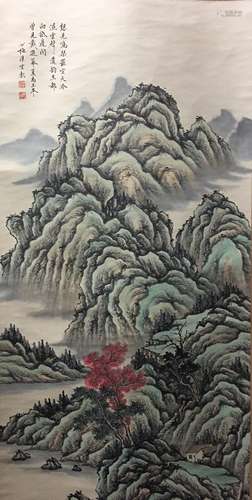 Chinese Hanging Scroll of Mountain Painting