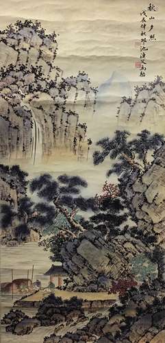 Chinese Hanging Scroll of Landscape Painting