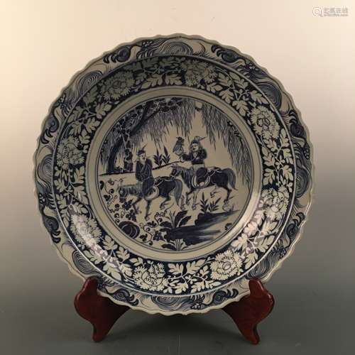 Chinese Blue-White 'Living Scene' Plate