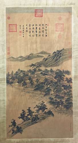 Chinese Hanging Scroll of Landscape Painting