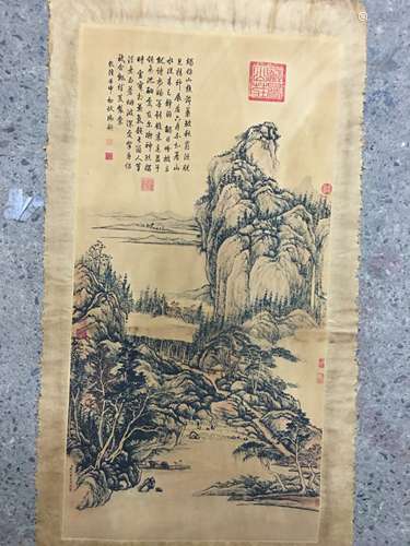 Chinese Hanging Scroll of Landscape Painting