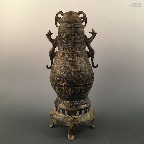 Chinese Bronze Wine Container