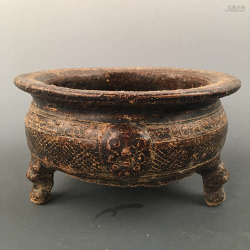 Chinese Yue Ware Tripod Censer