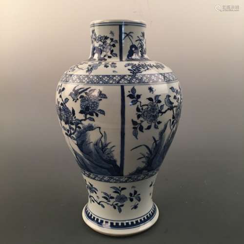 Chinese Blue-White Vase, Kangxi Mark