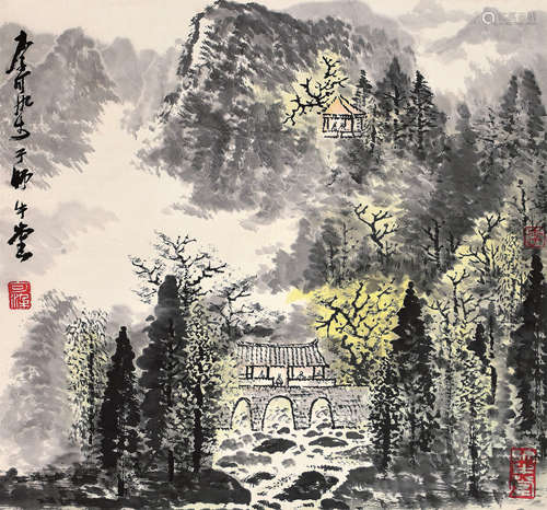 李可染 山水 立轴 纸本