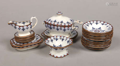 A mid 19th century 25 piece child's pottery toy ware dinner service attributed to Davenport. Printed