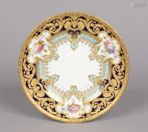A fine Royal Crown Derby dinner plate from the Judge Elbert Henry Gary service. Painted by Albert