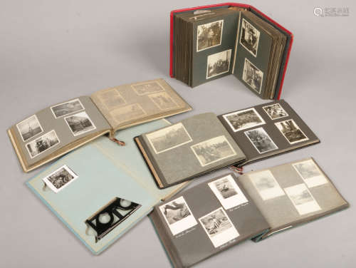 Four German Third Reich soldiers photograph albums kriegserinnerungen (war memories) and an album of