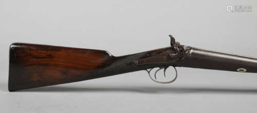 A 19th century double barrel percussion muzzle loading shotgun. Lockplate inscribed Hammond Bros.