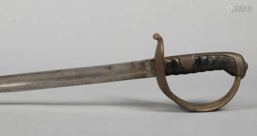 A Hungarian 1849 pattern troopers sabre with pierced guard. Blade stamped C. Jurmann, 1849, blade
