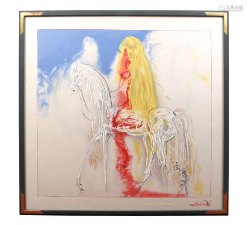 After Salvador Dali (1904-1989) Ltd edition framed serigraph. Lady Godiva. Numbered 937. Art