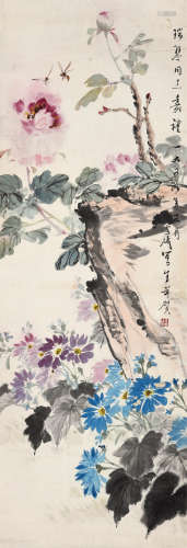 王雪涛 1959年作 牡丹 立轴 纸本