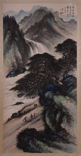 CHINESE SCROLL PAINTING OF MOUNTAIN VIEWS