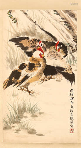 CHINESE SCROLL PAINTING OF BIRDS