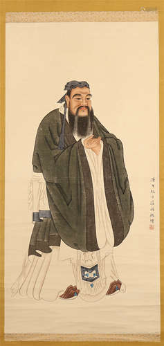 CHINESE SCROLL PAINTING OF MEN FIGURE