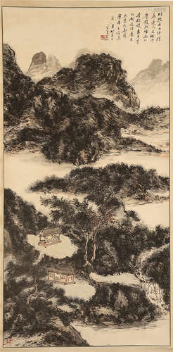 CHINESE SCROLL PAINTING OF MOUNTAIN VIEWS