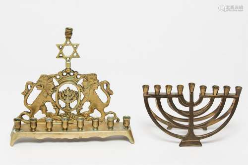 Judaica Hanukkah Brass Menorahs, 2