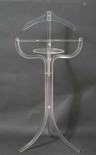 Lucite Silent Butler / Valet w Oval Tray