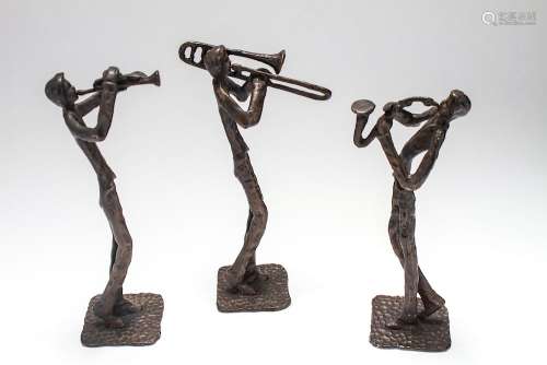 Modern Bronze Jazz Musician Sculptures, Group of 3