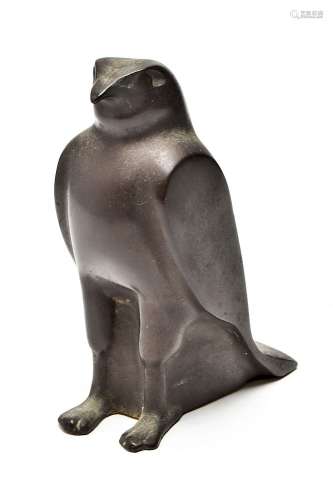 Falcon / Bird Patinated Bronze Sculpture
