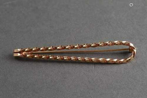 14K Yellow Gold Twist Motif Brooch