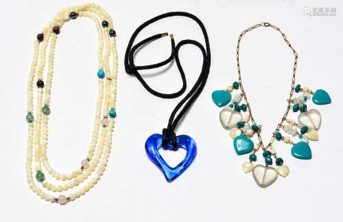 Modern Mother-of-Pearl Hardstone & Glass Necklaces