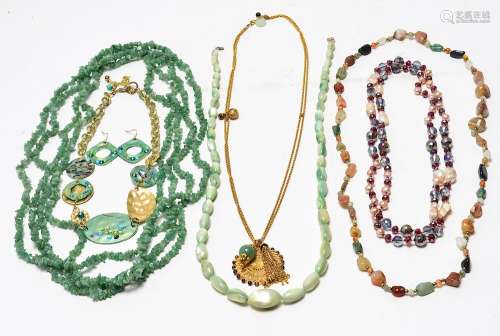 Aventurine Agate & Freshwater Pearls Necklaces