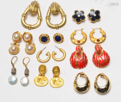 Costume Jewelry Gold-Tone Group of Earrings
