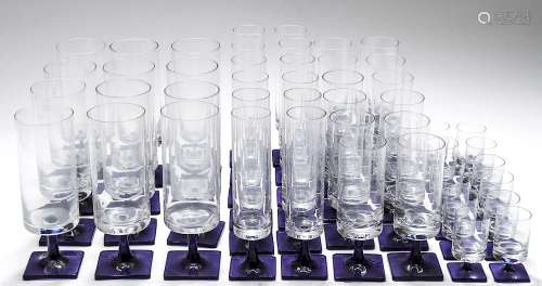 Rosenthal Linear Terzo Blue Stem Glassware Set, 48