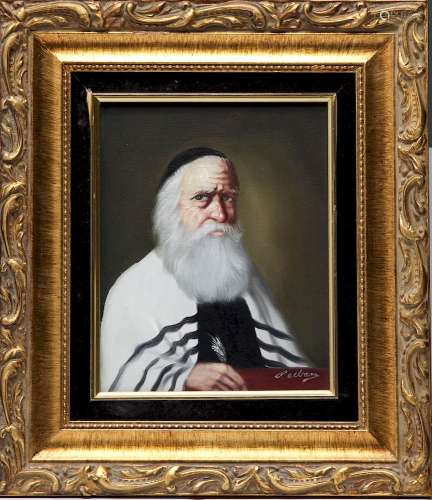 Bellam Portrait of a Rabbi Oil on Canvas