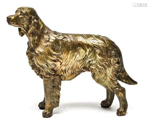 Brass Irish Setter Dog Table or Desk Sculpture