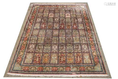 Bakhtiari Persian Silk Garden Carpet 8' 10