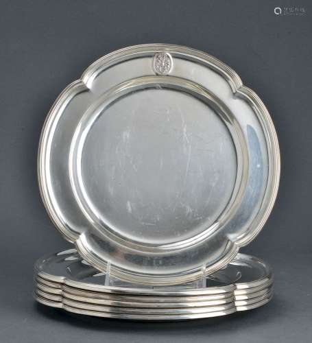Hawksworth Eyre & Co. Silver Place Plates, 6