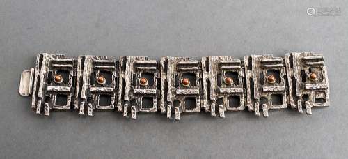Robert Larin Brutalist Silver-Tone Bracelet