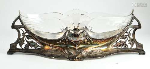 WMF Silver-Plate & Glass Holly Centerpiece