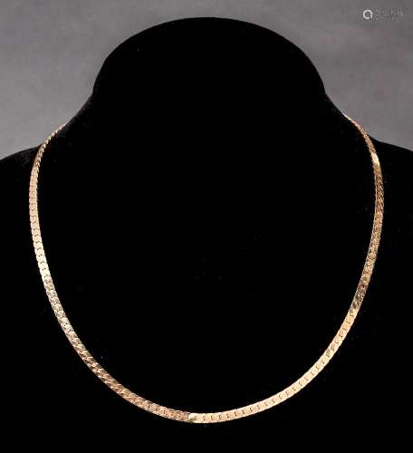 Italian 14K Yellow Gold Herringbone Necklace