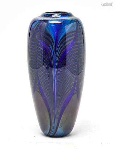 Randy Strong Modern Hand-Blown Art Glass Vase