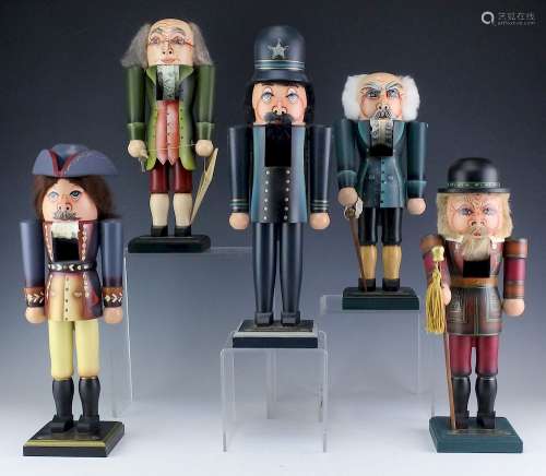 Collection Of 5 Milford L/E Hand Made Nutcrackers