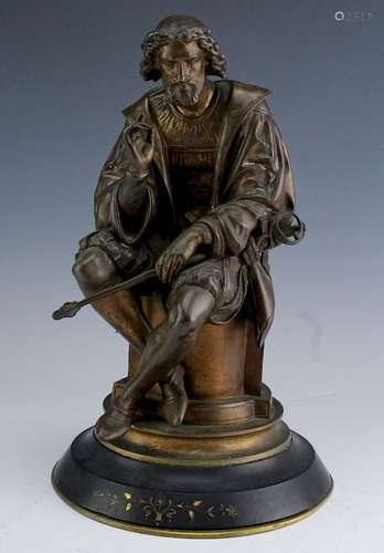 Auguste Carrier 1800-1875 Nobleman Bronze Statue