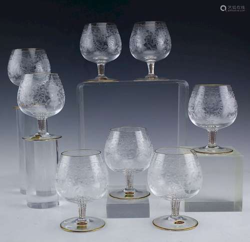 Set 8 Moser Maharani Crystal Glass Brandy Snifters