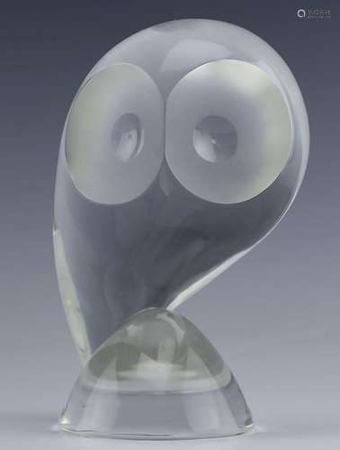 Steuben American Studio Art Glass Modernist Owl